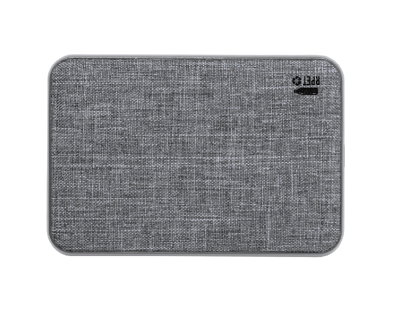 Power bank en plastique RPET - Batterie 5000 mAh - 2 ports USB et 1 port USB-C - Couleur gris_1