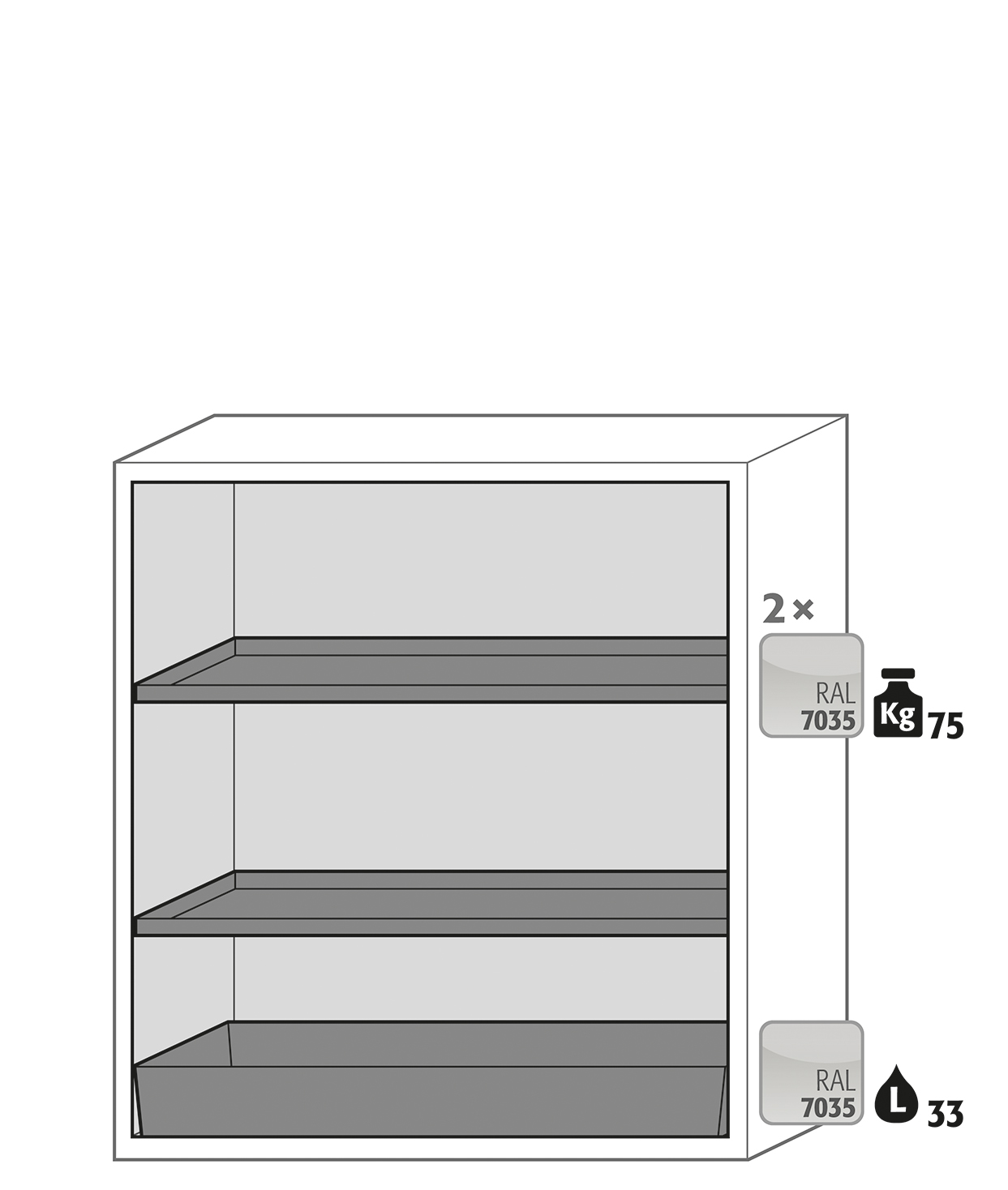Armoire de sécurité S-CLASSIC-90 modèle S90.129.120 - Réf 30121-001-33746 - Type 90 - Stockage de substances dangereuses inflammables - Certifiée NF EN 14470-1 et GS_1