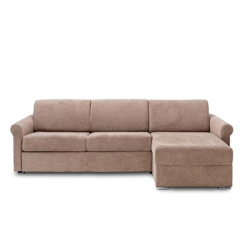 Canapé d'angle convertible Romantico - système ouverture express - matelas 16 cm - microfibre taupe clair_1