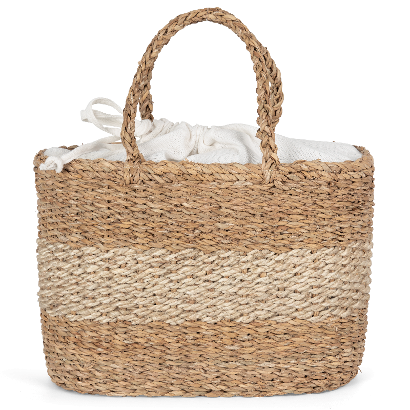 Sac panier en jute et jonc de mer - Kimood - Réf: KINS138 - 21L - Commerce équitable_1