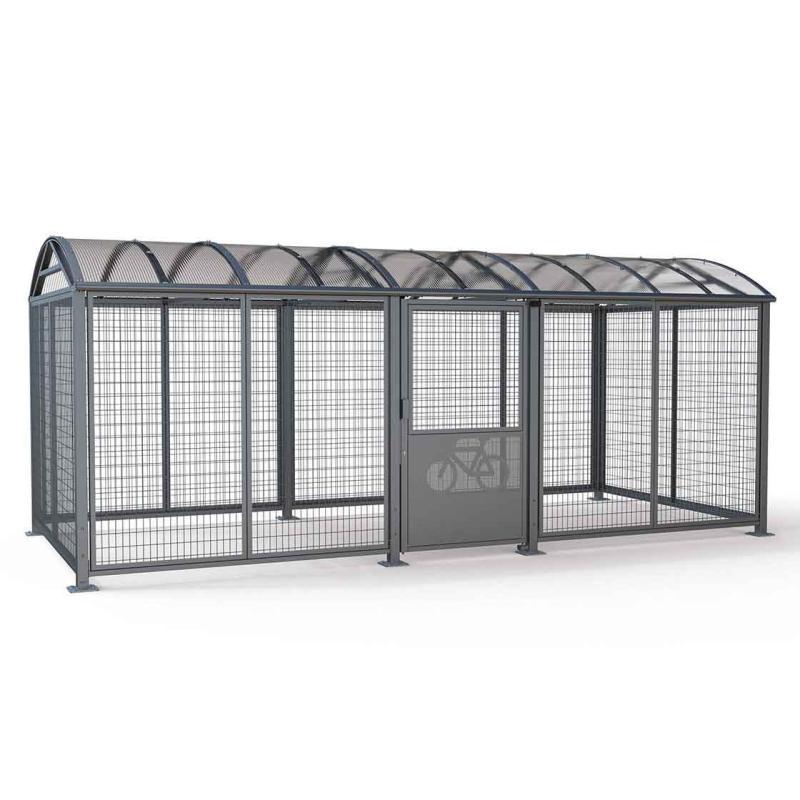 Abri vélos et motos sécurisé voûte XL - Ref : 529095.Gpro - grande capacité, acier galvanisé, toit anti-intrusion_1