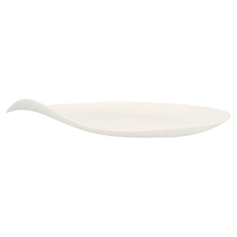 Assiette Feuille bagasse blanche 23x3,4cm - par 100_1