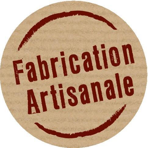 Étiquette cadeau adhésive - Fabrication Artisanale - kraft et rouge - Ø35mm - boîte de 500_1
