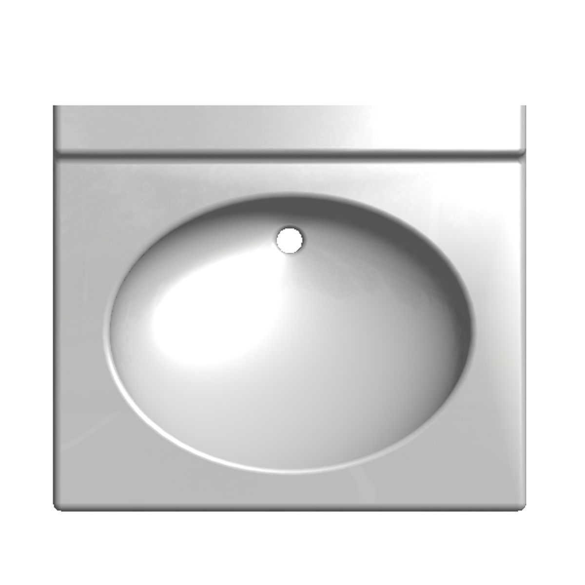 Lave-mains monobloc de face Annecy 700 x 600 - Gel Coat antibactérien - Résine avec charge minérale - Atout Composites_1