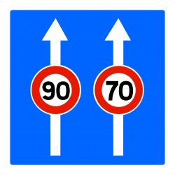 Panneau indication C24a - Conditions particulières de circulation par voie - Limitation de vitesse_1
