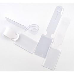 Porte étiquette bagage en vinyle - Référence : ids98 - Lot de 100 - Blanc ou transparent_1