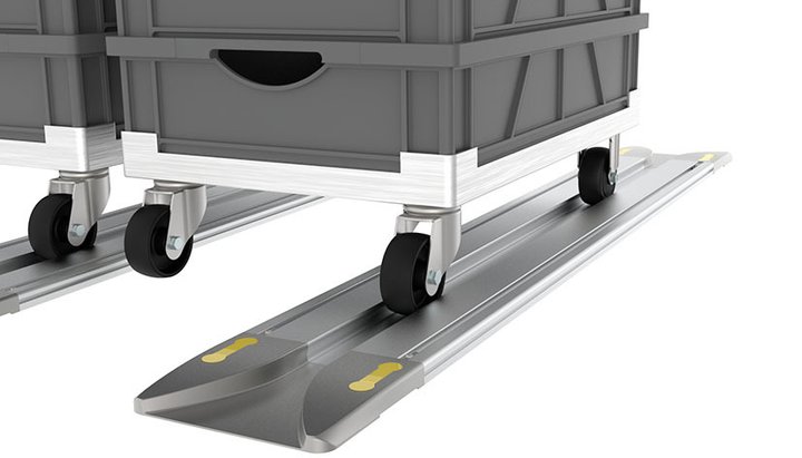 Rail de guidage pour le guidage unilatéral des chariots de sol dans les stations FIFO (ensemble)- 1 jeu_1