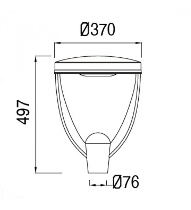Réverbère LED 36W Conic - Philips LUMILEDS SMD 3030 160lm/W - Référence CANICO40_1