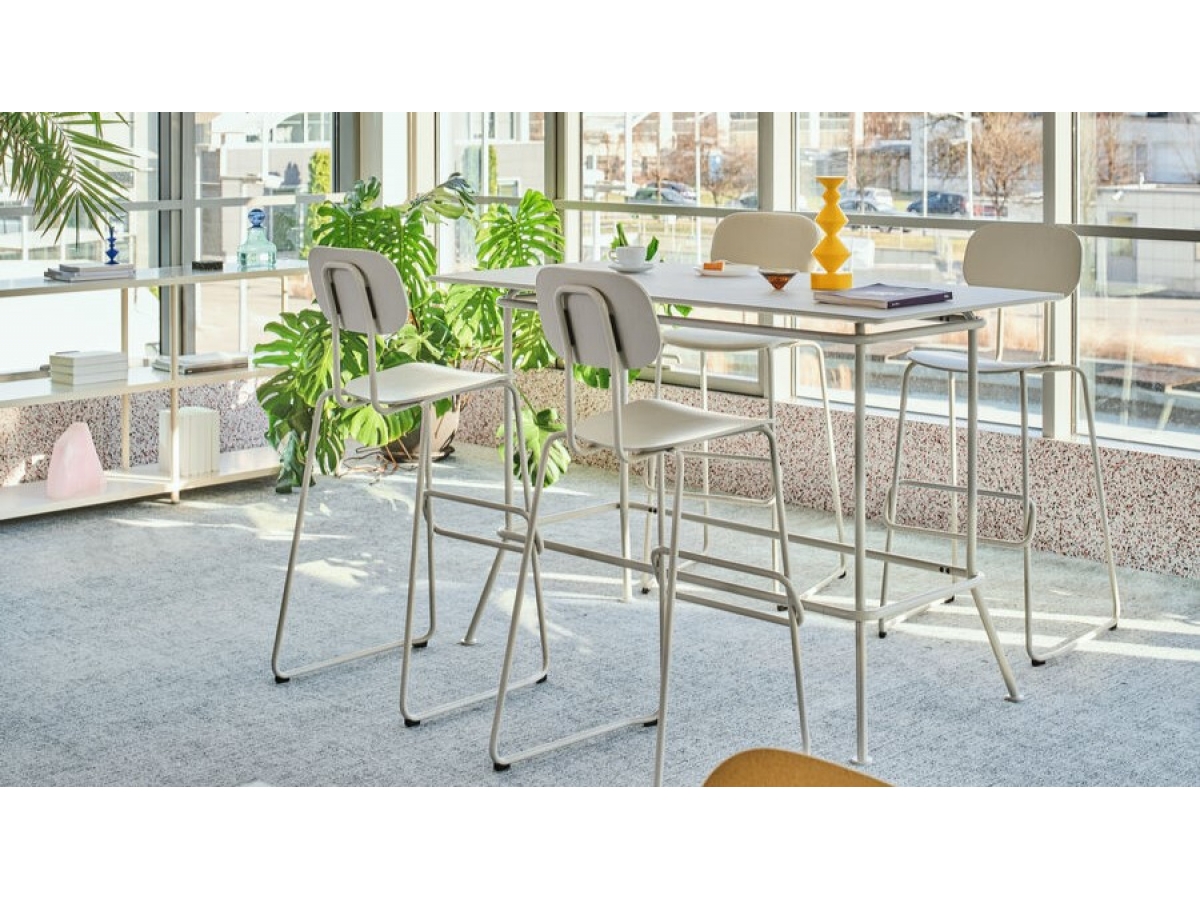 Table haute design NEW SCHOOL - polyvalente et élégante pour bureaux, salles de détente, restauration et halls d'accueil_1