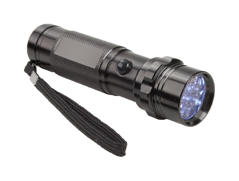 Lampe torche en aluminium - 14 LED - 120 mm - avec boîte cadeau noire et piles AAA incluses_1
