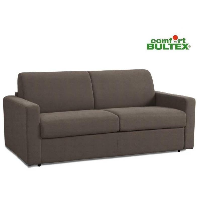 Canapé convertible express Night Bultex 140x14x195 cm - Polyuréthane taupe - Matelas 14 cm haute résilience_1