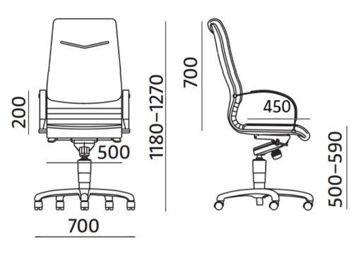 Fauteuil de bureau ergonomique - FOCUS - cuir pleine fleur, mécanisme basculant, neuf_1