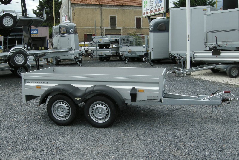 Remorque utilitaire d'une grande qualité de fabrication à 2 essieux freinés 1000 kg - humbaur - 2348_1