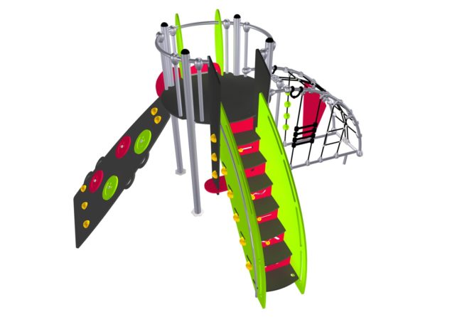 Structure multi-activités métallique Etnik Pemba - LD1EK0310 - Ludoparc - 1 tour - pour enfants de 2 à 8 ans_1