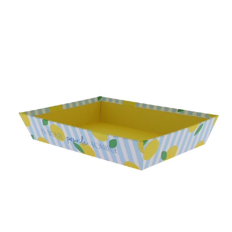 Corbeille carton rectangulaire Bonheur 26x20x5 cm_1