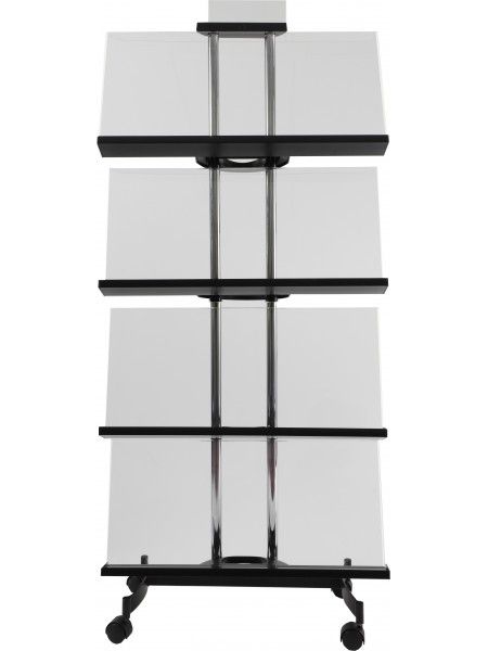 Ddpurm - Présentoir mobile grand modèle - Alba - étagères transparentes en PMA - 4 roues - montage rapide sans outils_1