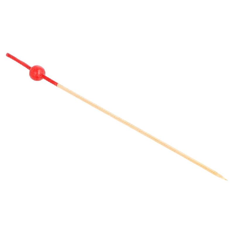Pique bambou boule rouge 12cm - par 100_1