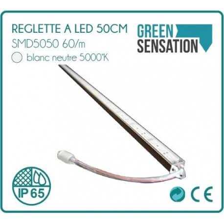 Réglette LED blanc neutre (5800°K) - 50 cm - IP65 - Aluminium - Haute luminosité_1