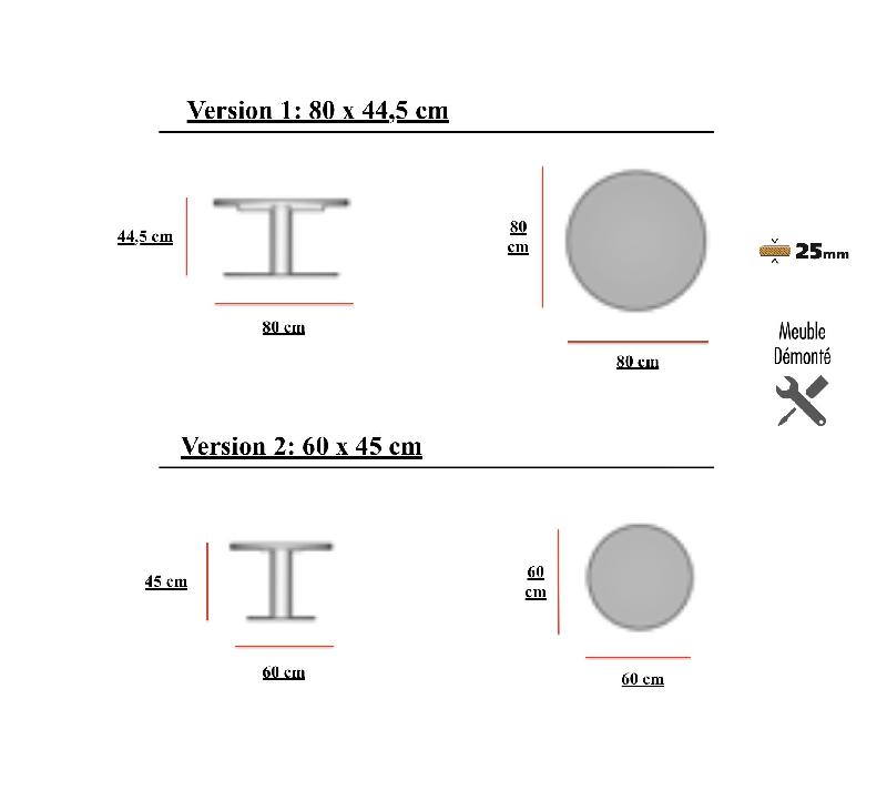 Table basse d'accueil ronde Tak - Mobel Linea - 80, Blanc, Blanc_1