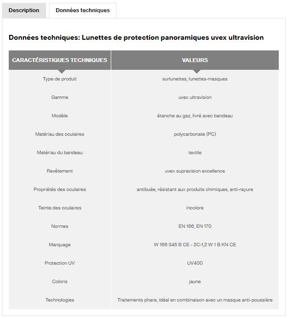 9301613 - Surlunette de protection panoramique - Uvex Heckel - Oculaires en polycarbonate incolore_1