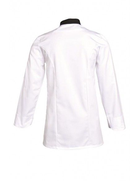 Alexmlp000 - Veste de cuisine SNV - manches longues, col noir, coton/poly 50/50_1
