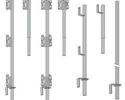 Garde-corps pour protections collectives - s.A.R.L remy hervé - poteau 3 bloqueurs ø 40 mm_1