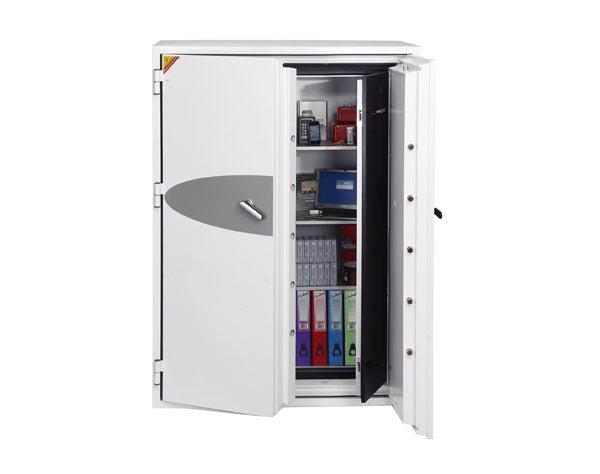 Armoire forte ignifuge 2 H - 2 étagères 5 plateaux multimedia - PHOENIX DATA COMMANDER DS4623 - Serrure à clé_1