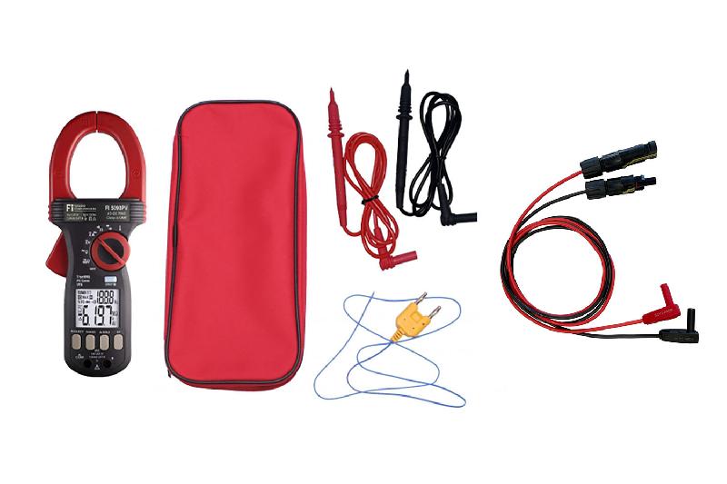 FI5098PV-KIT - Kit pince multimètre FI5098PV et cordons FIDL1-PV1500PV - MC4, 1500V CAT III DC, photovoltaïque_1