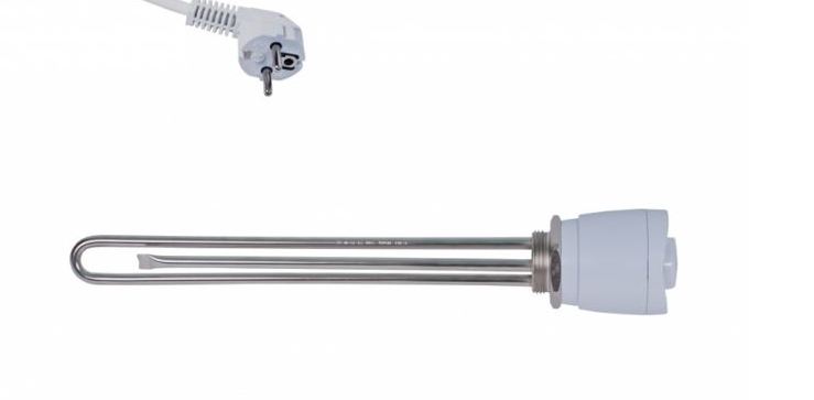 Résistance électrique pour ballon 3kW 3000W 230V avec thermostat 5/4'' - Réf. W090MN - Bride résistante à la corrosion_1