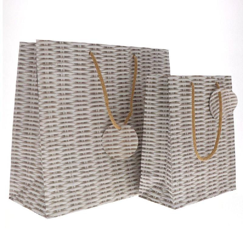 Sacs en papier imitation osier 20+10X25cm - par 12_1