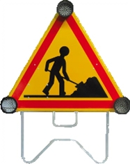 Triangle de signalisation de chantier double face AK5 TRIFLASH - normes NF - dimensions 1000 mm - classe 1_1