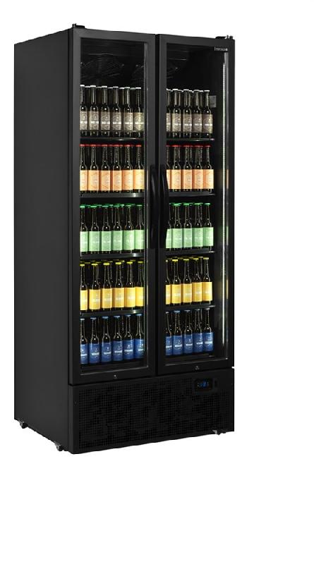 Vitrine réfrigérée noire FS890H BLACK - 2 portes - Finition contemporaine en aluminium noir_1