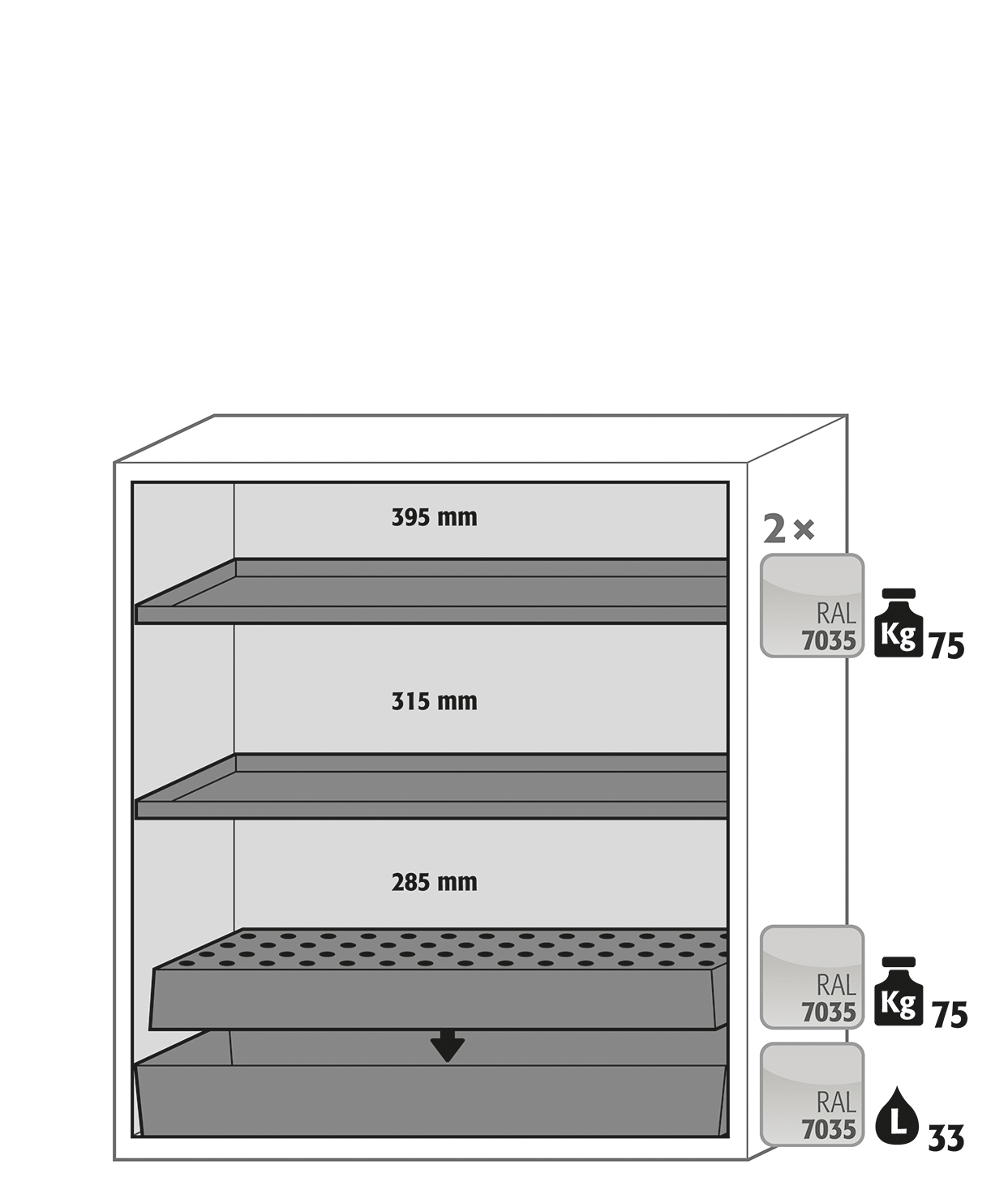 Armoire de sécurité S-PEGASUS-90 modèle S90.129.120.WDAC - Réf 30123-001-33744 - Type 90 avec portes battantes et fermeture automatique_1