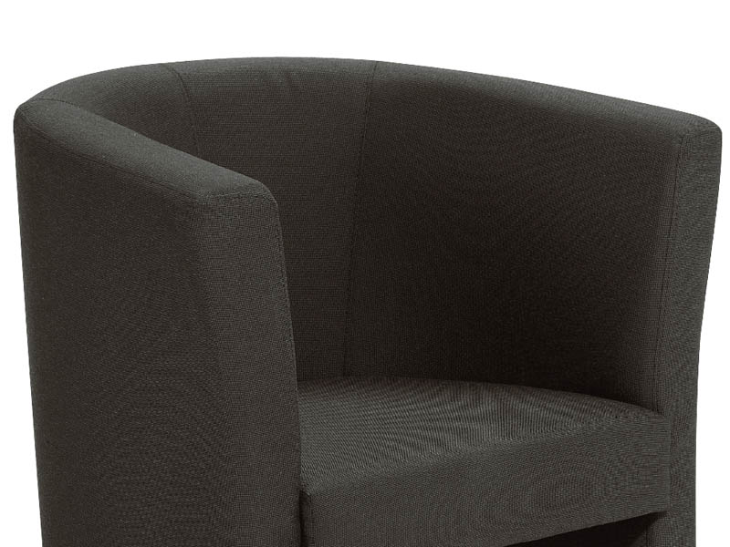 Chauffeuse d'accueil Area - 1 place - Structure en hêtre et peuplier - Revêtement polyester noir - Roulettes pivotantes_1