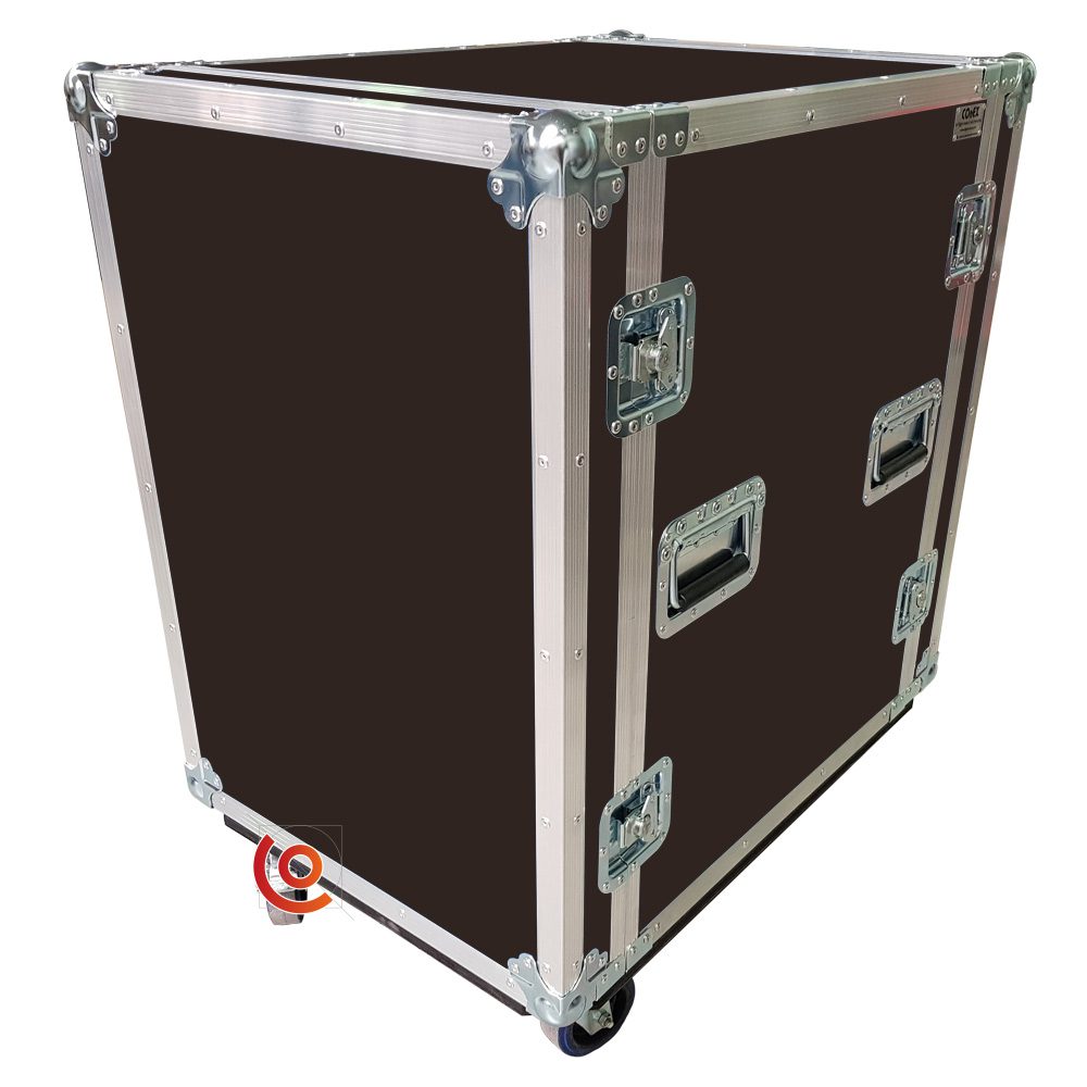 Flight case 14U rack 19 pouces - contreplaqué finition phénolique ou vinyle, roulettes en option_1
