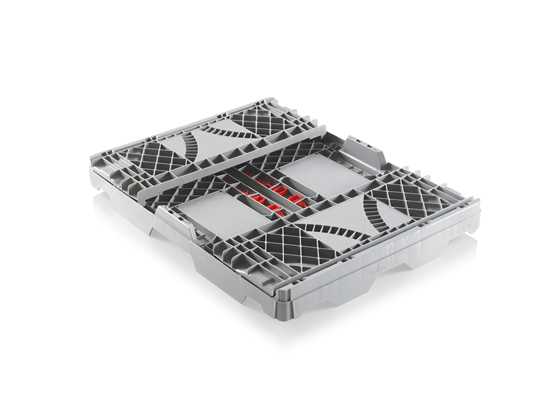 Rehausse plastique pliante pour palettes - 600x800 mm - modèle REH68PE, parois ajourées et compatible couvercle_1