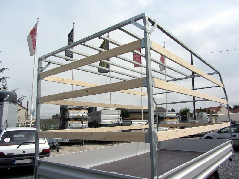 Remorque plateau - Humbaur HT 354118 - 2 essieux, roues dessous, ridelles alu, PTAC 3500 kg_1