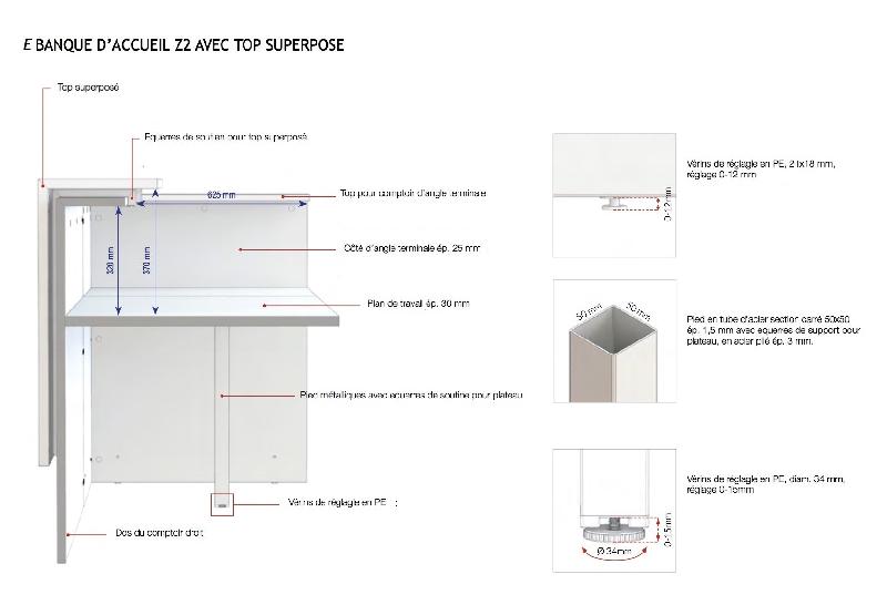 Borne d'accueil compacte Z2 - Officity - 126, Blanc, Orme_2