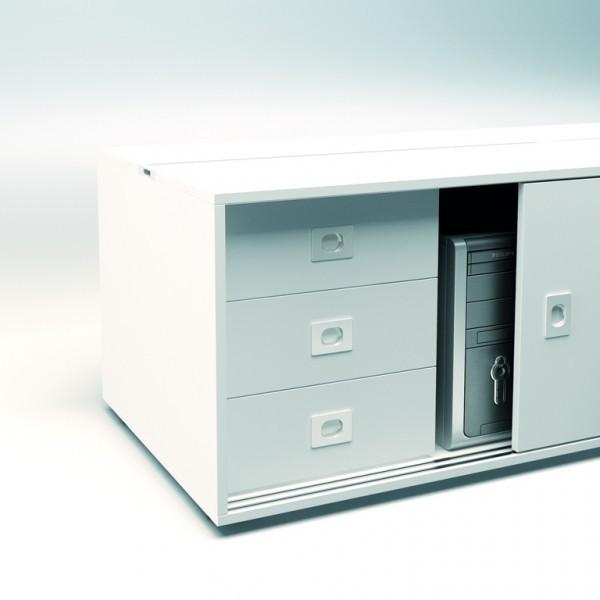 Caisson de rangement pour crédence Officity. - Blanc, 2 tiroirs_1