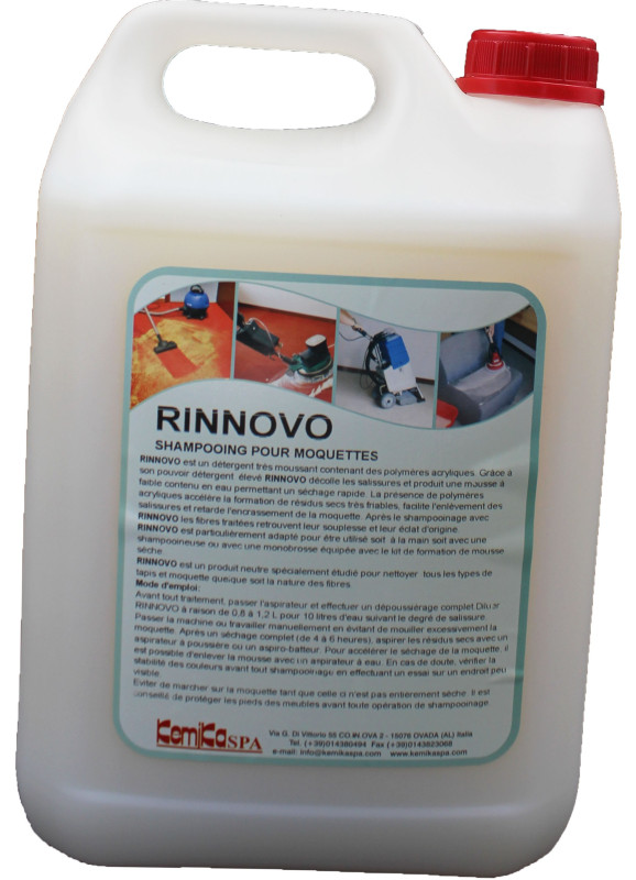 Kemika rinnovo detergent shampooing neutre tres moussant pour moquettes ph: 7.8 ± 0.2 5l_1