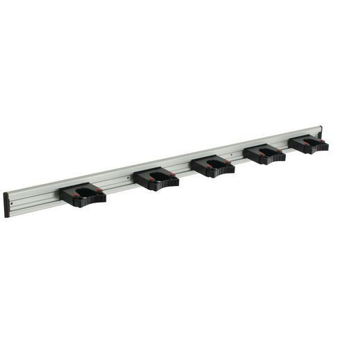 Rail porte outil aluminium 90cm +2fix30/40+3fix20/30 toolflex (support mural balais)_1
