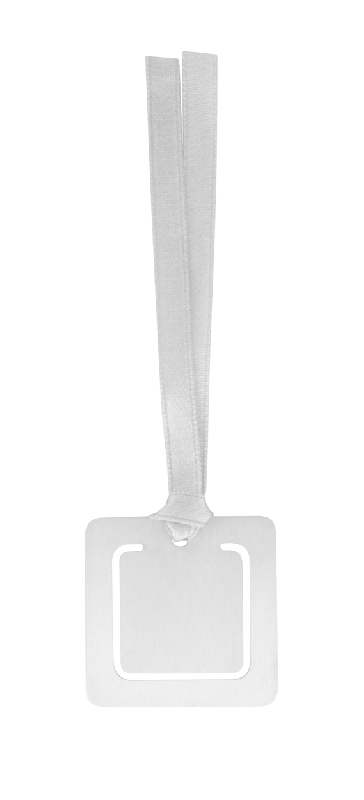 Marque-page en acier inoxydable avec ruban argenté - Carte de vœux personnalisable_1