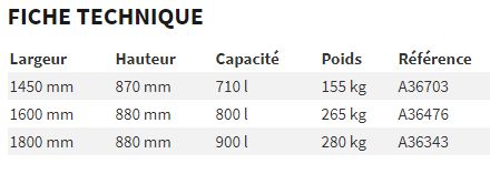 A36703 - Godet à matières légères XL Avant Tecno - capacité 710 L - grande capacité et intérieur lisse_1