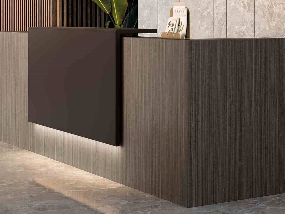 Banque d'accueil en bois Z2 - Modulable, éclairage LED et finitions personnalisées_1