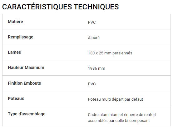 Clôture Penguily - Cadiou Industrie - PVC, lames persiennées - Hauteur max 1986 mm - Garantie 10 ans_1