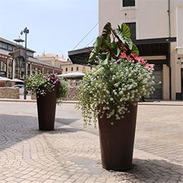 Pot rond en polyéthylène rotomoulé - URBAN DESIGN ROND avec bac hauteur 400 mm, 21 coloris disponibles_2