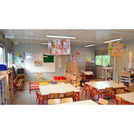 Salle de classe préfabriquée fonctionnelle - vitrage sur mesure - isolation toiture et plancher_1