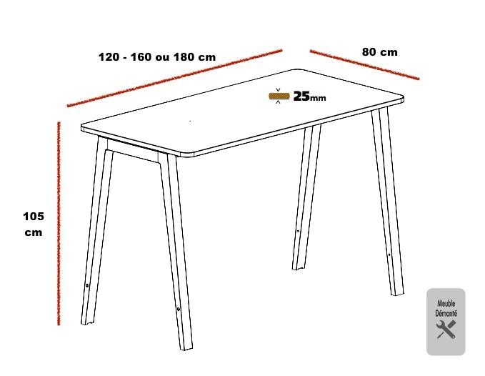 Table haute Born - Mobel Linea - 180, Chêne grisé_1