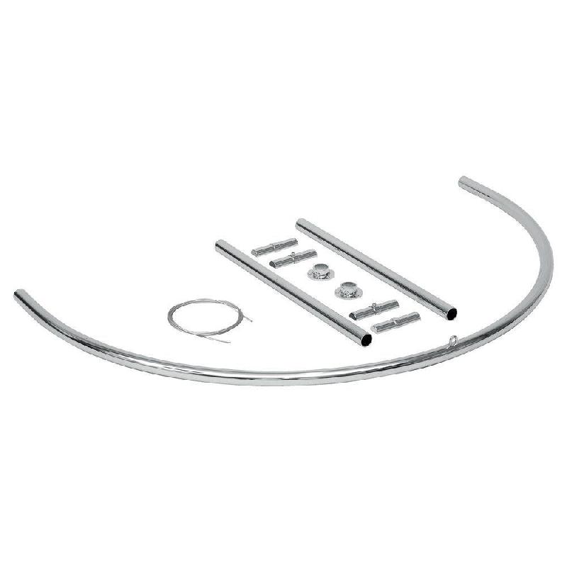 Cabine d'Essayage Demi-Cercle Chromée 98x98cm - Fixation Murale - Stabilité Assurée_1