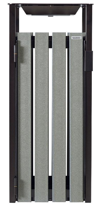 EDEN ETIK Corbeille à poser ou à fixer 110L avec cendrier Gris Etik / Gris Manganese_1